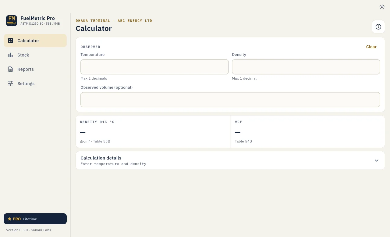 Calculator page